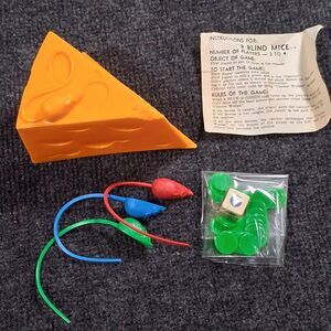 1967 Lakeside Three Blind Mice Cheese Game Complete Red Blue Green Mice Vintage